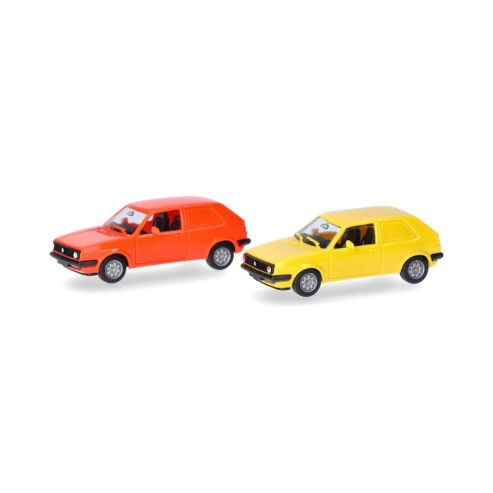 Herpa MiniKit VW Golf II 2-dørs Kasten leuchtrød und gul (2 stk.) – produktbillede 2