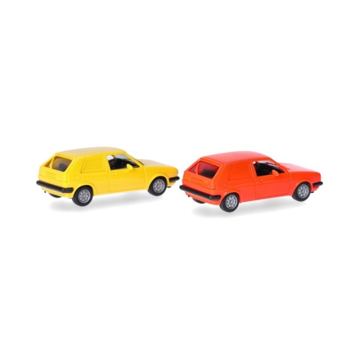 Herpa MiniKit VW Golf II 2-dørs Kasten leuchtrød und gul (2 stk.) – produktbillede 3