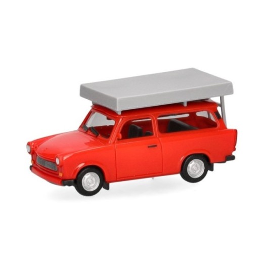 Herpa Trabant 601 Universal knallrød mit Dachzelt