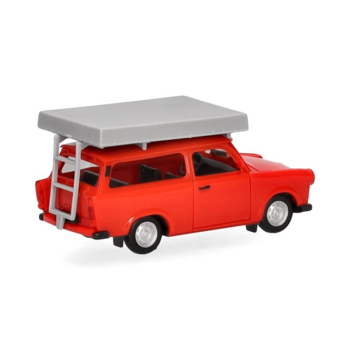 Herpa Trabant 601 Universal knallrød mit Dachzelt – produktbillede 2