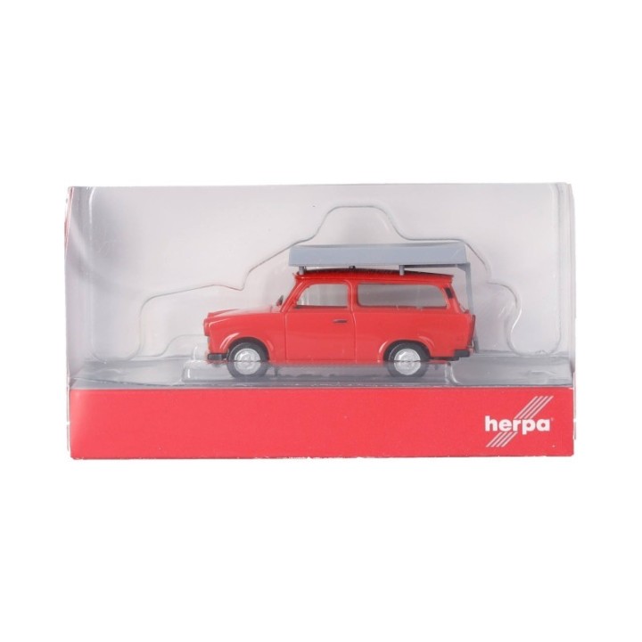 Herpa Trabant 601 Universal knallrød mit Dachzelt – produktbillede 5