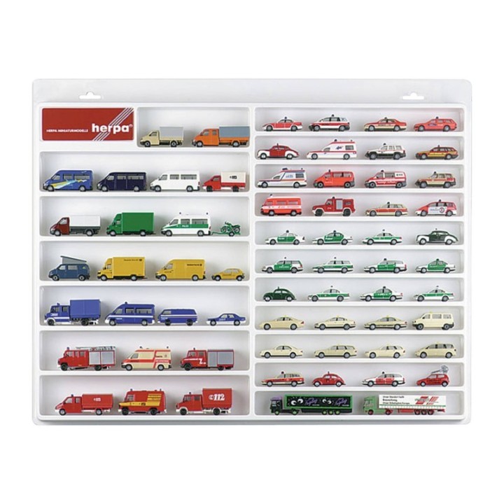 Herpa Vitrineskab vitrine für Sammler für PKW/Transporter hvid (57cm x 45cm x 3 5cm)