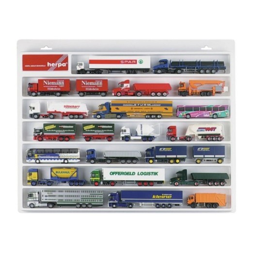 Herpa LKW-vitrineskab vitrine für Sammler hvid (57cm x 45cm x 3 5cm)