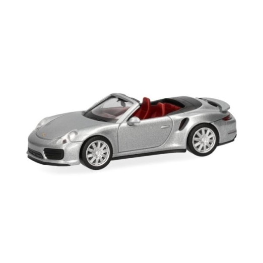 Herpa Porsche 911 (991) Turbo Cabrio dolomitsølv