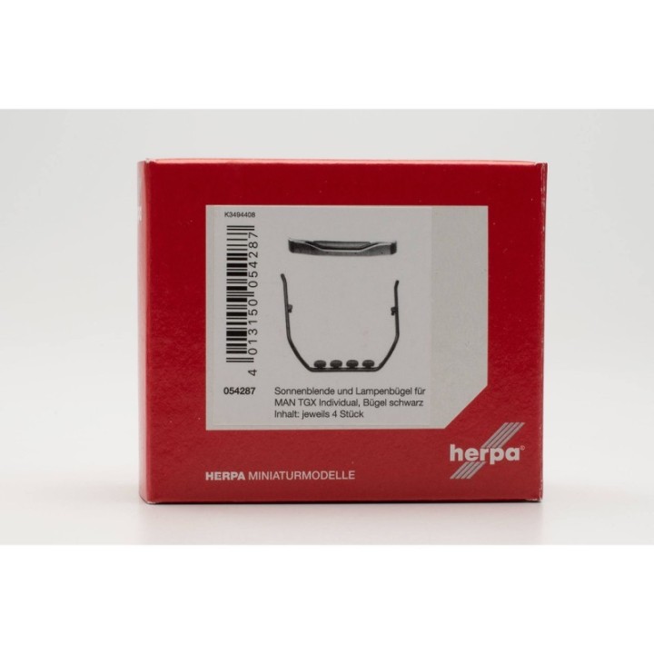Herpa Tilbehør solskærm und Lampenbügel für MAN TGX Individual Bügel sort (4 Set) – produktbillede 2
