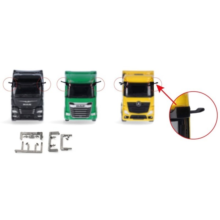 Herpa Tilbehør Set Spiegelkameras für Mercedes-Benz Actros L MAN TGX DAF XG/XG+ (je 5 stk.)