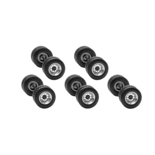 Herpa Tilbehør hjulsæt Hänger Schwedencombi chrom/sort (10 Satz)