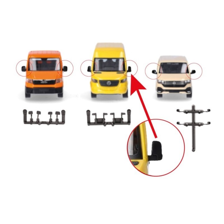 Herpa Tilbehør Spiegel-Set für Transporter (Mercedes-Benz Sprinter VW Crafter/MAN TGE VW T6.1) je 5 Schuß