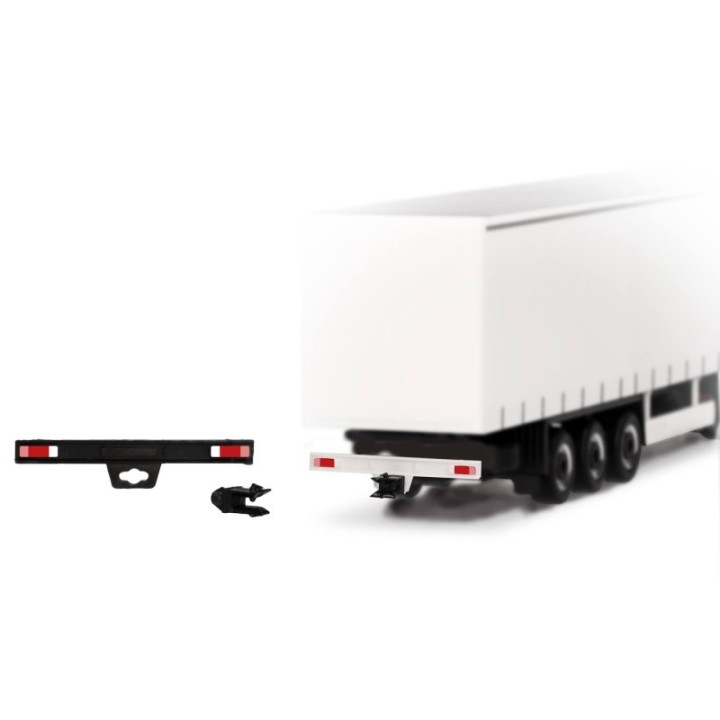 Herpa Tilbehør Heckstoßstange für trailer mit Anhängekupplung (2x hvid 2x sort bedruckt)