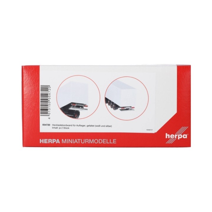 Herpa Tilbehør Hecklift für trailer (gefaltet) je 2x hvid&silver – produktbillede 3