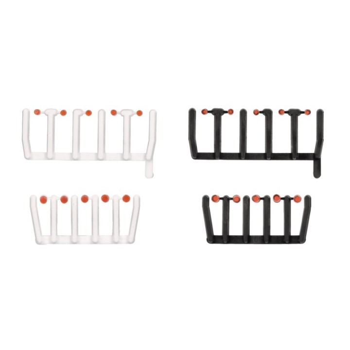 Herpa Tilbehør 80 Signallichter orangetransparent mit sorten und hviden Sockeln je 20x groß und klein
