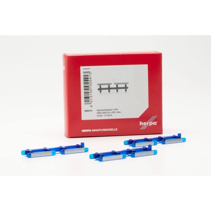 Herpa Tilbehør Warnlichtbalken Hänsch DBS 5000 LKW blåtransparent 12 stk – produktbillede 3