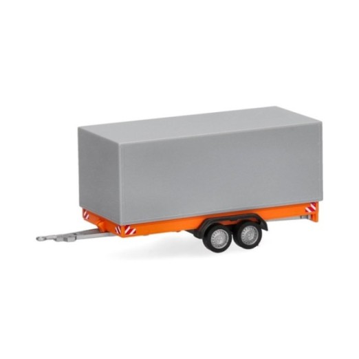 Herpa Tilbehør: Tandem-presenningnanhænger für LKW 7 5t orange/grå