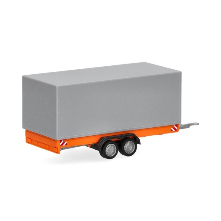 Herpa Tilbehør: Tandem-presenningnanhænger für LKW 7 5t orange/grå – produktbillede 2
