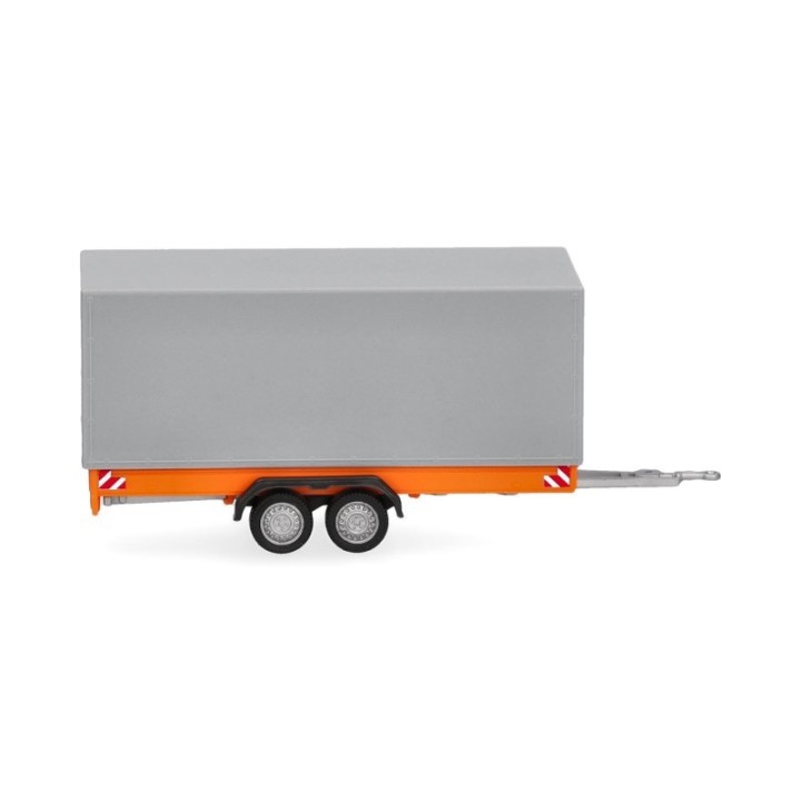 Herpa Tilbehør: Tandem-presenningnanhænger für LKW 7 5t orange/grå – produktbillede 3
