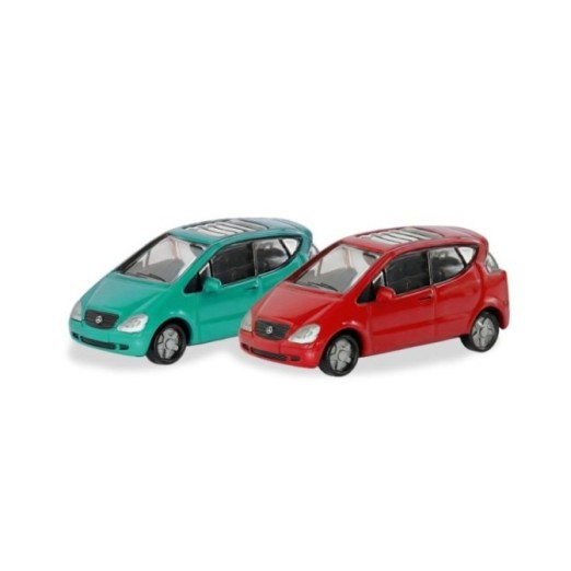 Herpa Spur N 2 stk. Mercedes-Benz A-Klasse rød und oasengrøn