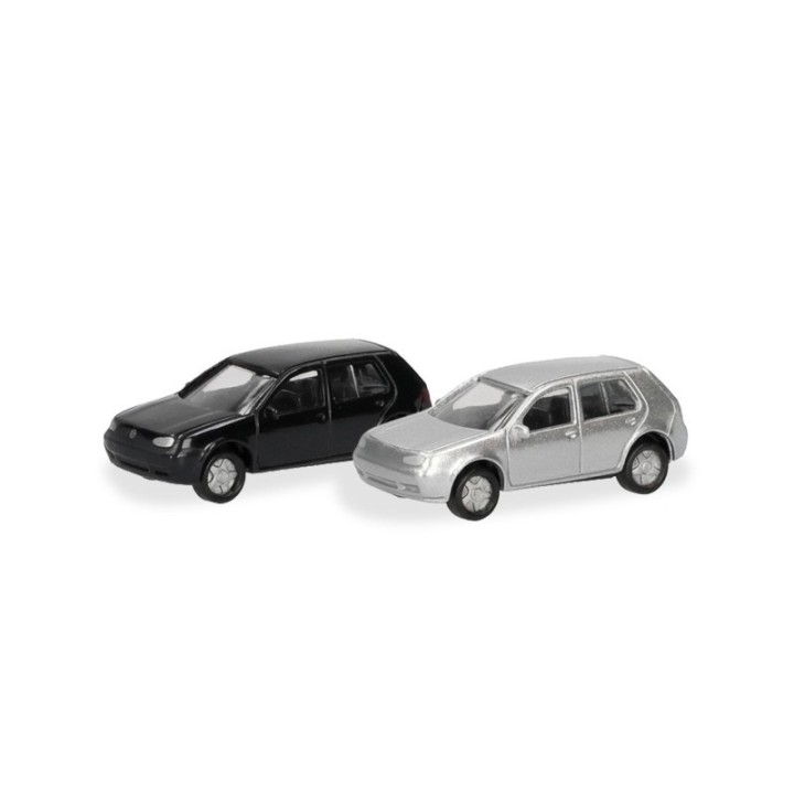 Herpa Spur N 2 stk. VW Golf IV sort und sølv