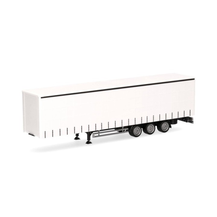 Herpa Lowlinergardintrailertrailer 3-akslet chassis sort
