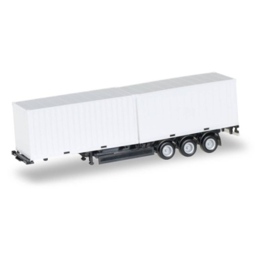 Herpa 40 ft. Containerchassis Krone mit 2 x 20 ft. Container Chassis sort