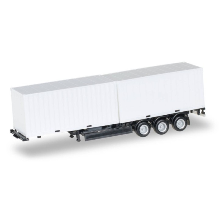 Herpa 40 ft. Containerchassis Krone mit 2 x 20 ft. Container Chassis sort