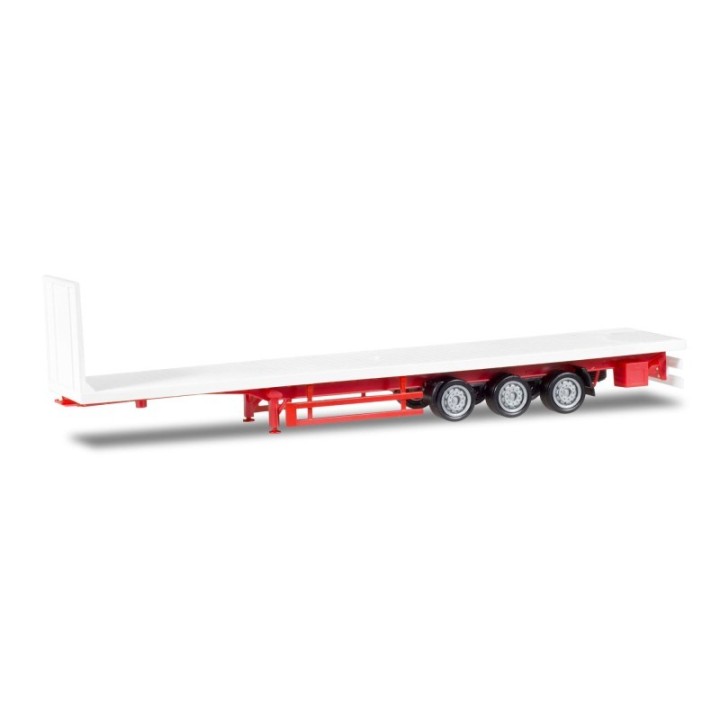 Herpa Lowliner-Flachbett-trailer 3-achs hvid