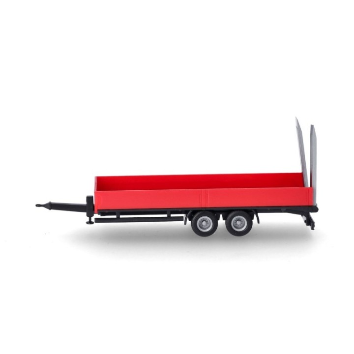 Herpa LKW Tiefladetandemanhænger mit Auffahrrampen 2-akslet rød – produktbillede 4
