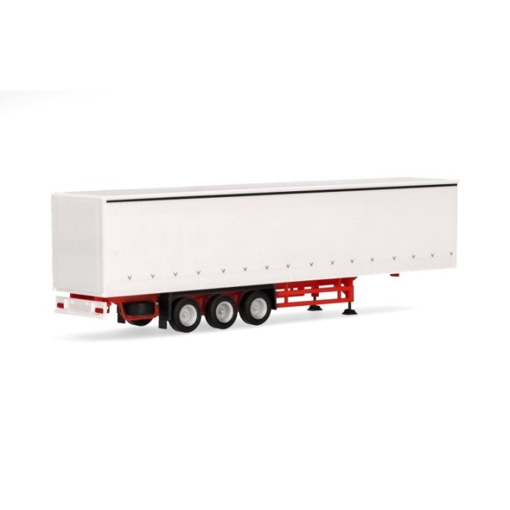 Herpa Gardintrailertrailer mit Bordwänden 3-akslet hvid – produktbillede 2
