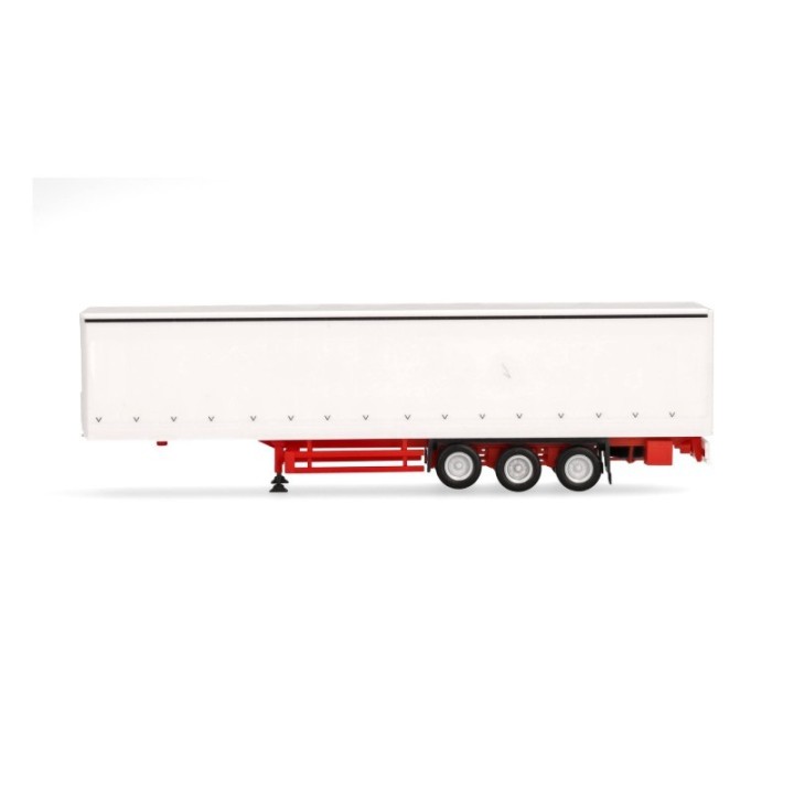 Herpa Gardintrailertrailer mit Bordwänden 3-akslet hvid – produktbillede 3
