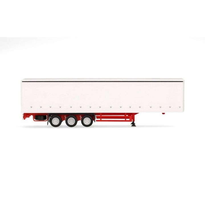 Herpa Gardintrailertrailer mit Bordwänden 3-akslet hvid – produktbillede 4