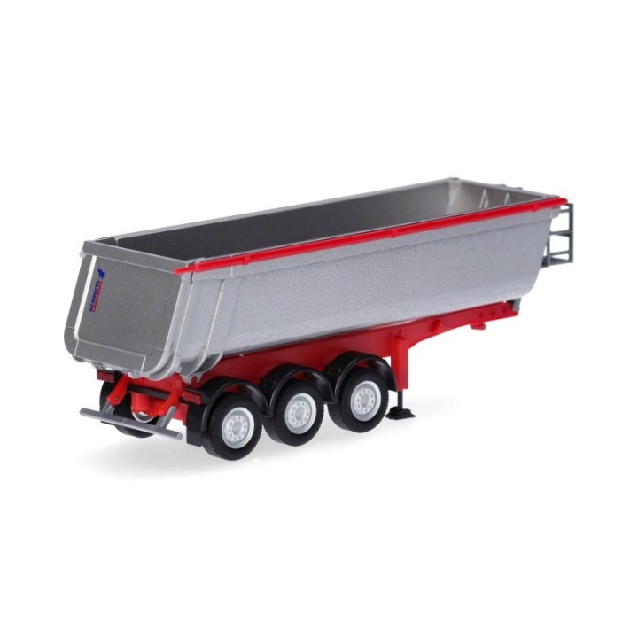 Herpa Schmitz Cargobull Kippsatteltrailer mit Stahlmulde sølvmetallic – produktbillede 2