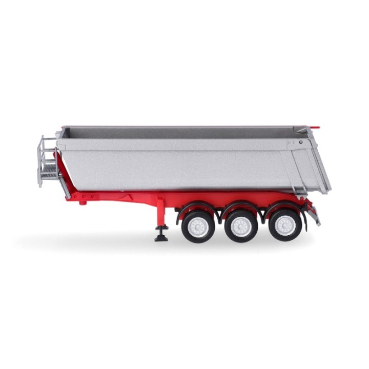 Herpa Schmitz Cargobull Kippsatteltrailer mit Stahlmulde sølvmetallic – produktbillede 3