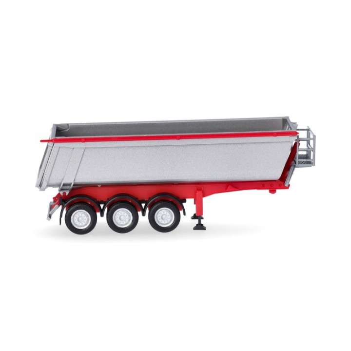 Herpa Schmitz Cargobull Kippsatteltrailer mit Stahlmulde sølvmetallic – produktbillede 4