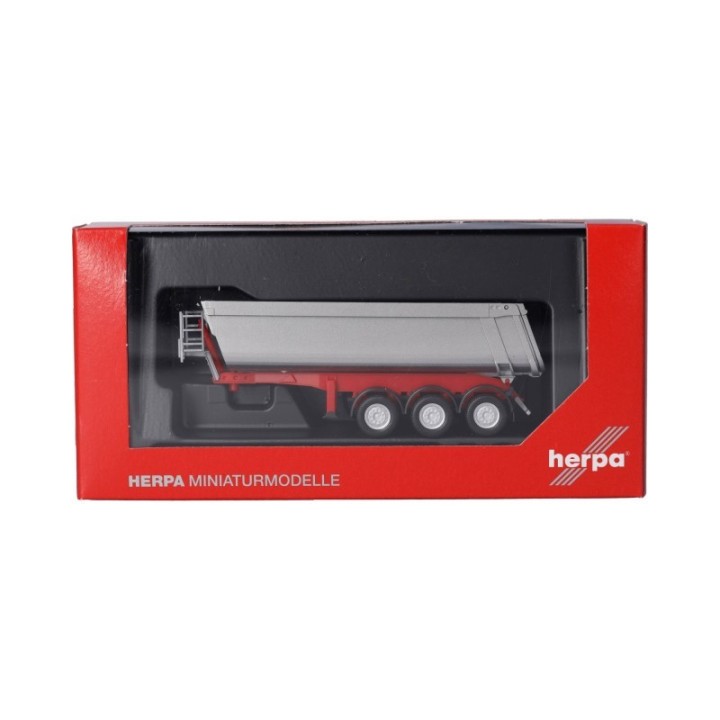 Herpa Schmitz Cargobull Kippsatteltrailer mit Stahlmulde sølvmetallic – produktbillede 5