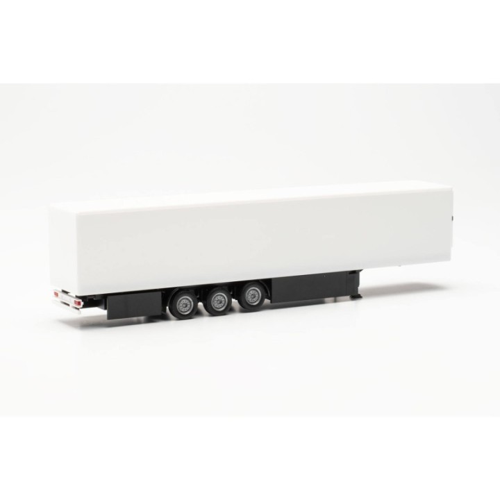 Herpa 15 Meter Kühlkoffer-trailer mit Palettenkasten und hinterer Seitenverkleidung hvid – produktbillede 2