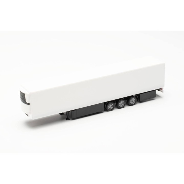 Herpa 15 Meter Kühlkoffer-trailer mit Palettenkasten und hinterer Seitenverkleidung hvid – produktbillede 3