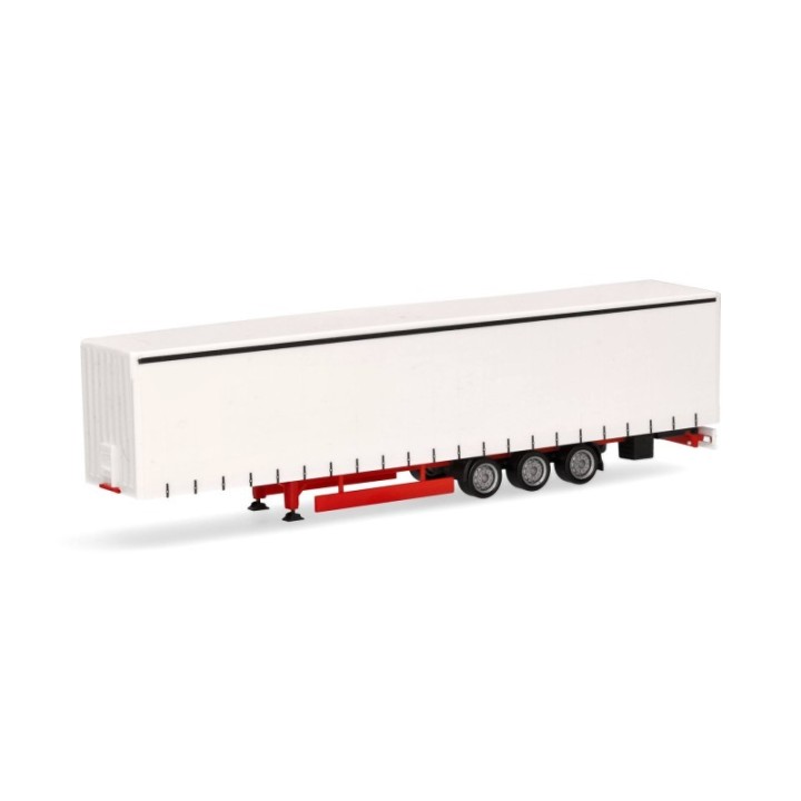Herpa Lowlinergardintrailertrailer 15m 3-akslet hvid