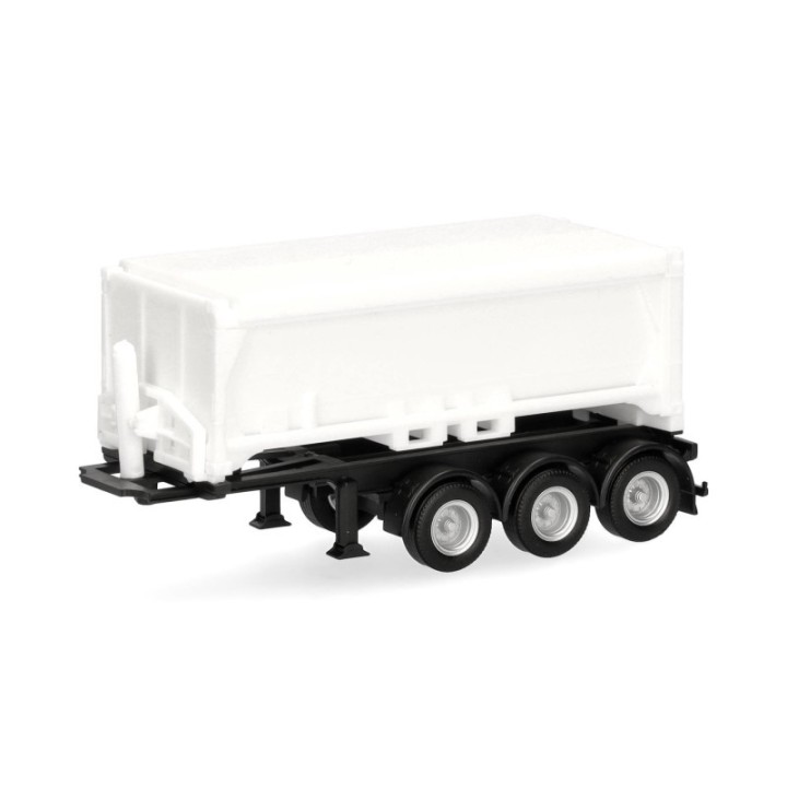 Herpa Abraumcontainertrailer 3-akslet hvid