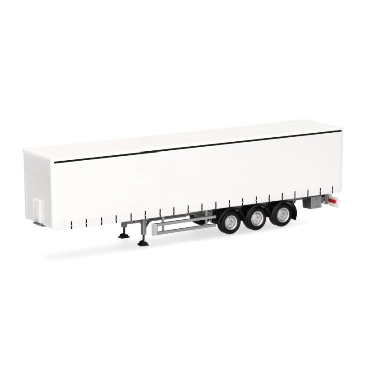 Herpa Schmitz gardintrailer-trailer mit innenliegender Verriegelung hvid/Chassis sølv