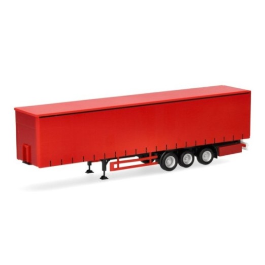 Herpa Schmitz gardintrailer-trailer mit innenliegender Verriegelung rød/Chassis sort