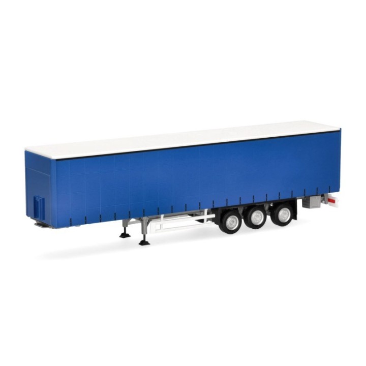 Herpa Schmitz gardintrailer-trailer mit innenliegender Verriegelung blå/ Chassis sølv