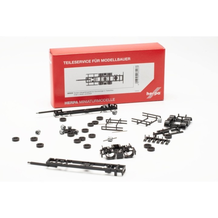 Herpa Reservedelsservice Tandem-Hängerchassis für Volumenzüge 7 82m mit Festaufbau 2 stk – produktbillede 3
