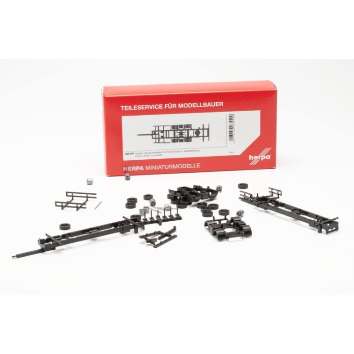 Herpa Reservedelsservice Tandem-Hängerchassis für Volumenzüge 7 82m mit Wechselaufbau 2 stk – produktbillede 3