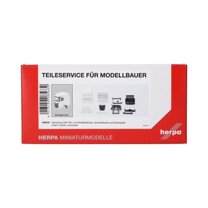 Herpa Reservedelsservice førerhus DAF XG+ mit vindafviseren und tagspoiler 2 stk – produktbillede 3