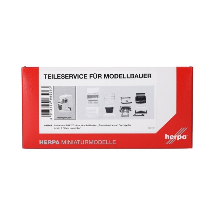 Herpa Reservedelsservice førerhus DAF XG uden vindafvisere tagspoiler und solskærm 2 stk