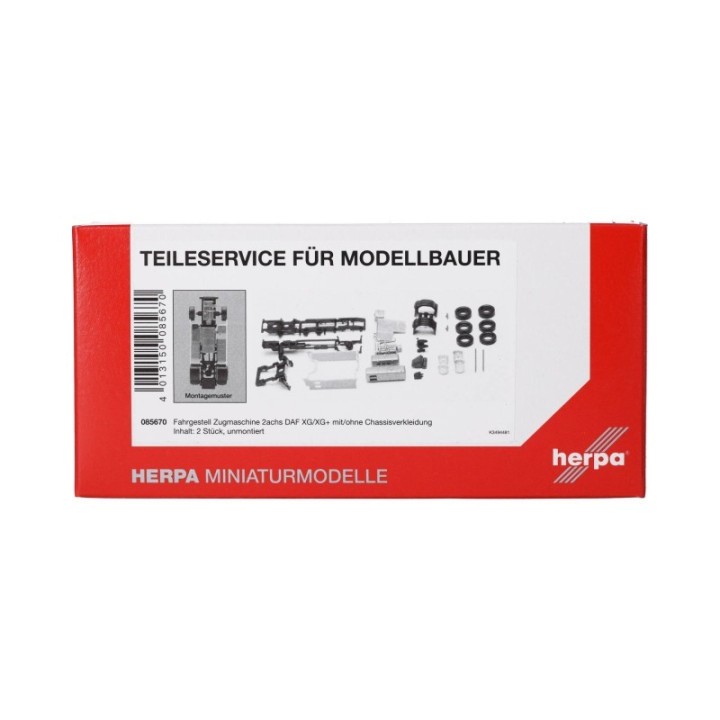 Herpa Reservedelsservice chassis trækker 2-akslet DAF XG/XG+ mit/uden Chassisverkleidung 2 stk – produktbillede 3