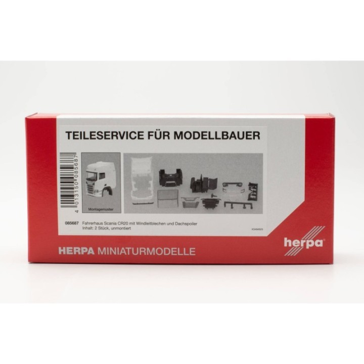 Herpa Reservedelsservice førerhus Scania CR 20 HD mit vindafviseren und tagspoiler 2 stk – produktbillede 3