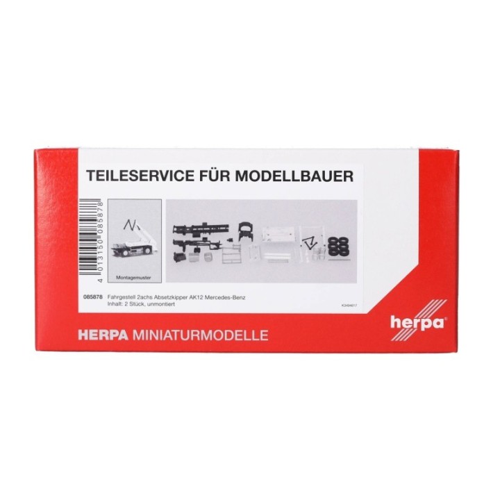 Herpa Reservedelsservice chassis 2a containerbil AK12 Mercedes-Benz (uden FH) 2 stk – produktbillede 3