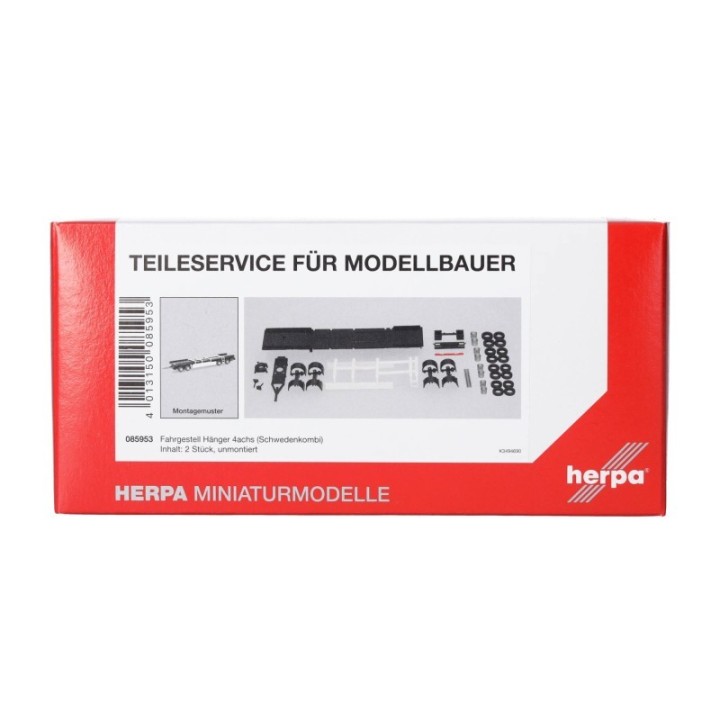 Herpa Reservedelsservice chassis 4-akslet Hänger Schweden (2 stk.)