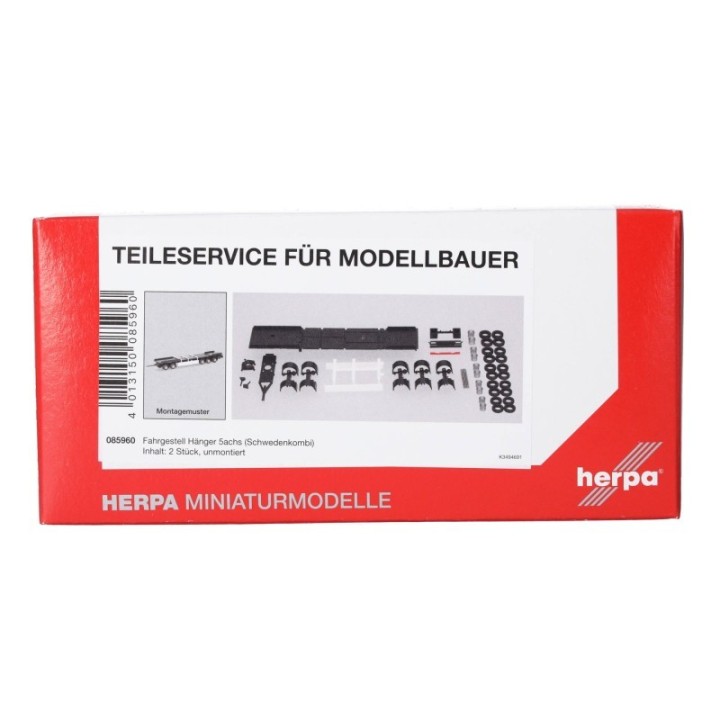 Herpa Reservedelsservice chassis 5-akslet Hänger Schweden (2 stk.)