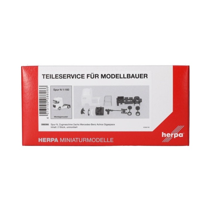 Herpa Reservedelsservice Spur N (1:160) trækker 2-akslet Mercedes-Benz Actros Gigaspace 2 stk – produktbillede 2